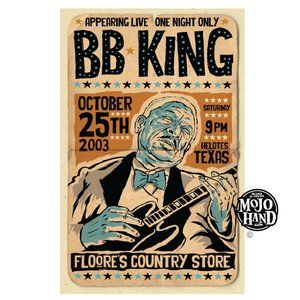 BB King Blues tour poster - 2003 - 12"x18" signed by the poster designer